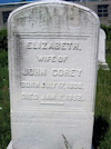 #005.Corey:  Elizabeth (Barteau) Corey gravestone