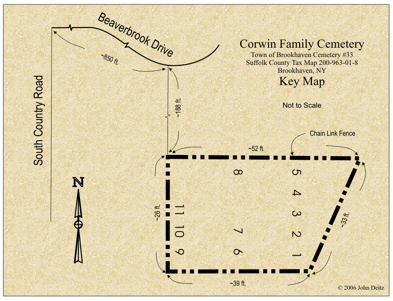 Corwin Cemetery Key Map
